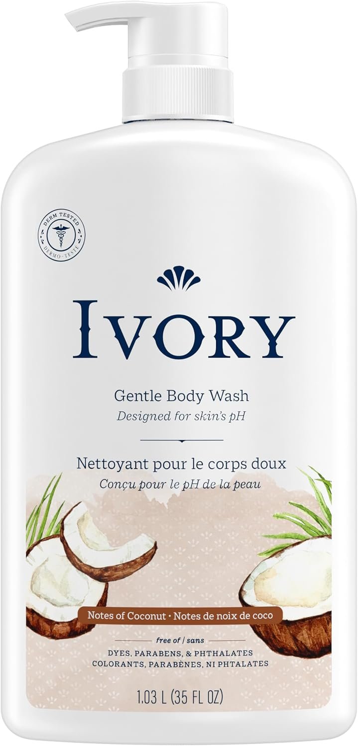 Ivory Mild and Gentle Body Wash Coconut Water Scent